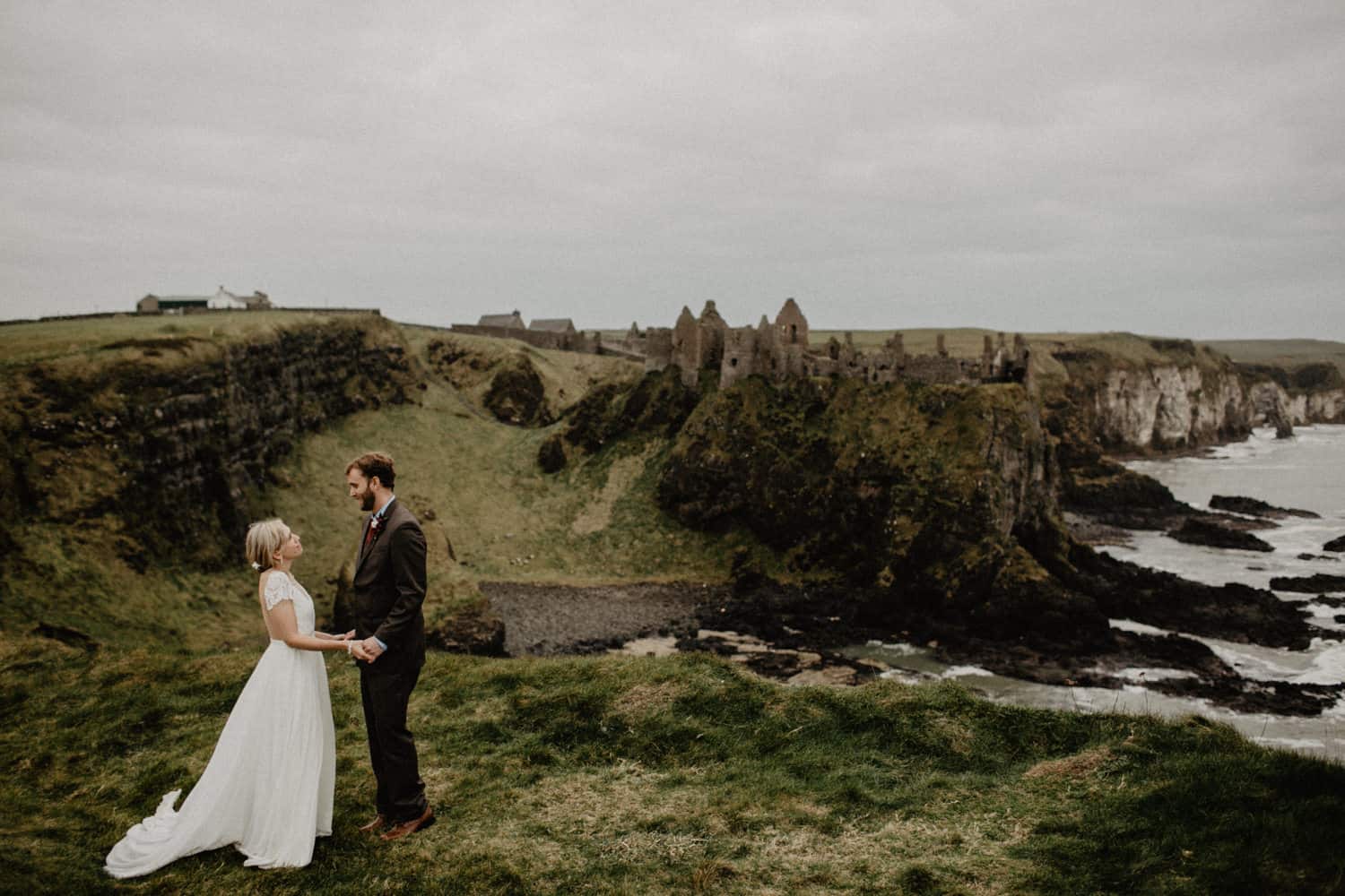 adventure elopement Northern Ireland Dunluce Castle